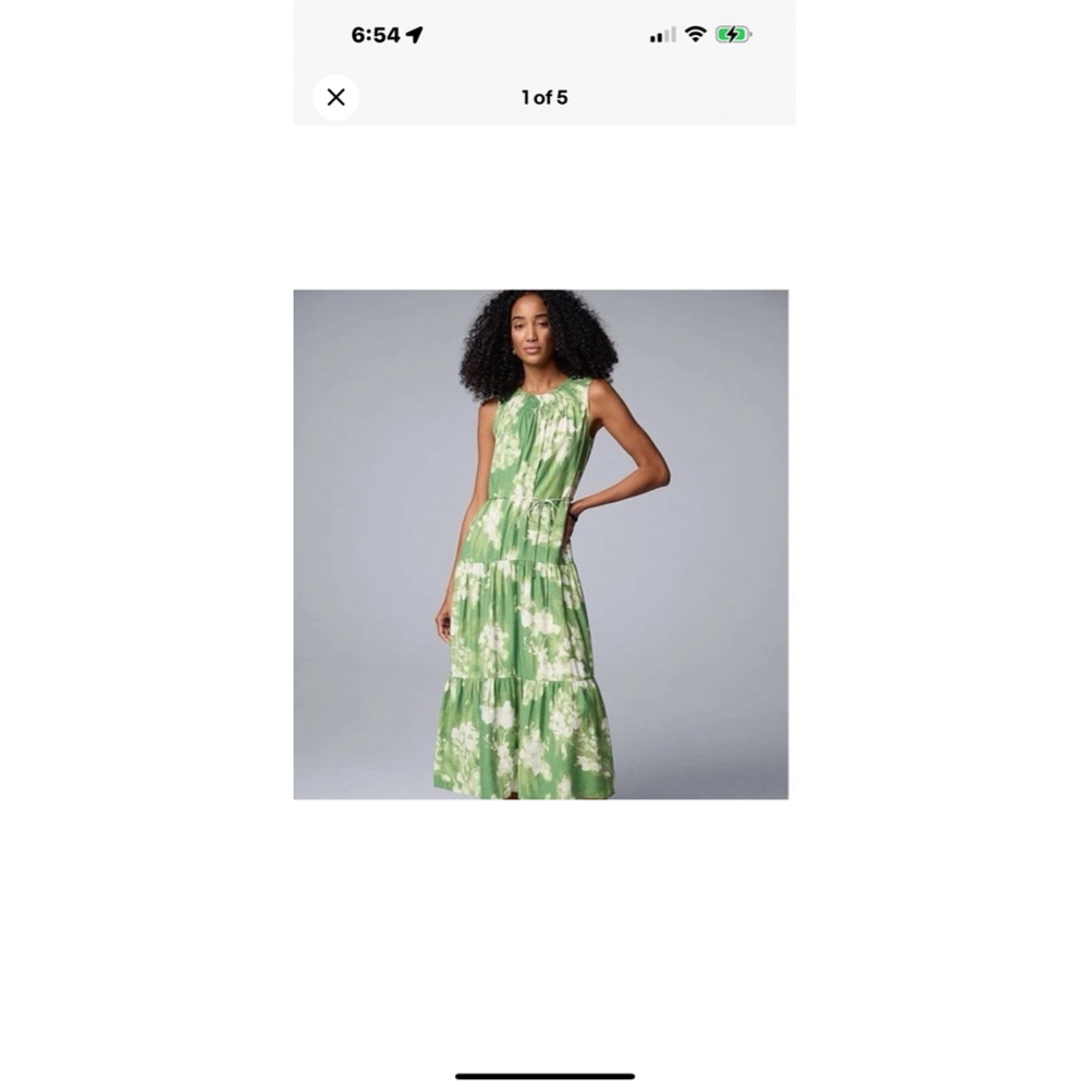 Simply Vera Vera Wang fit and flare midi dress green size M